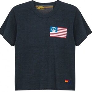 Aviator Nation Navy Peace Flag Boyfriend Tee